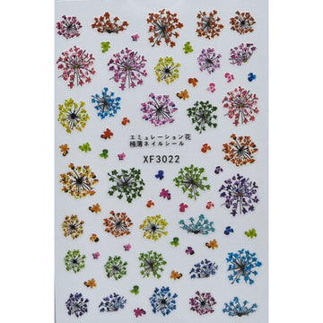 Nail Art Stickers - Flowers - XF3022