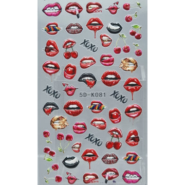 Nail Art Stickers - Lips - KO81