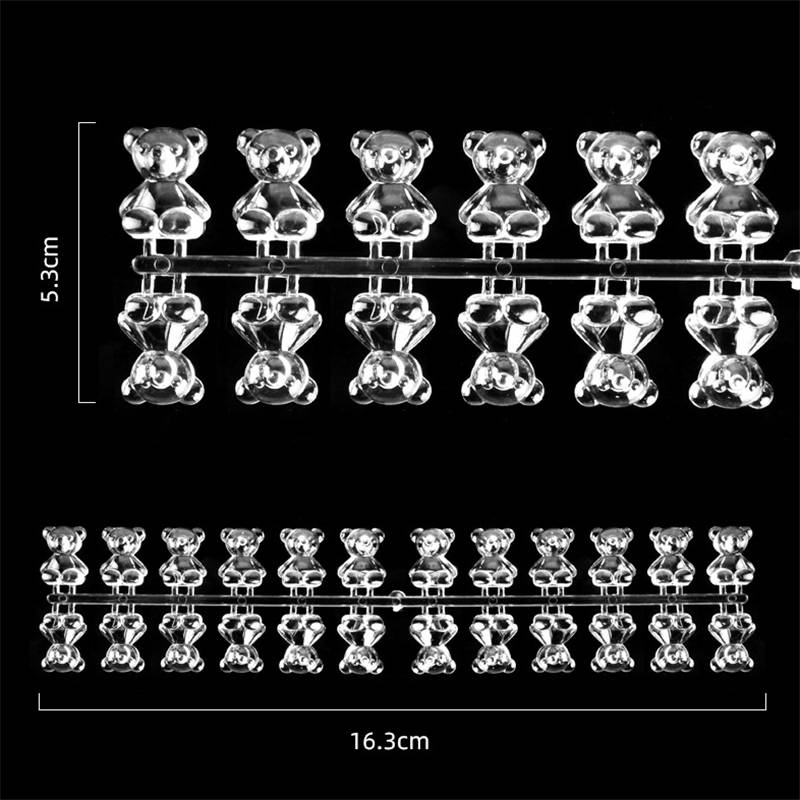 Flat Base 3D Bears Teddy Nail Polish Color Display 24pcs .