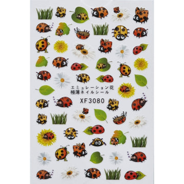 Nail Art Stickers - Ladybug - XF3080