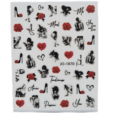 Nail Art Stickers - Roses & Heels - Jo1870