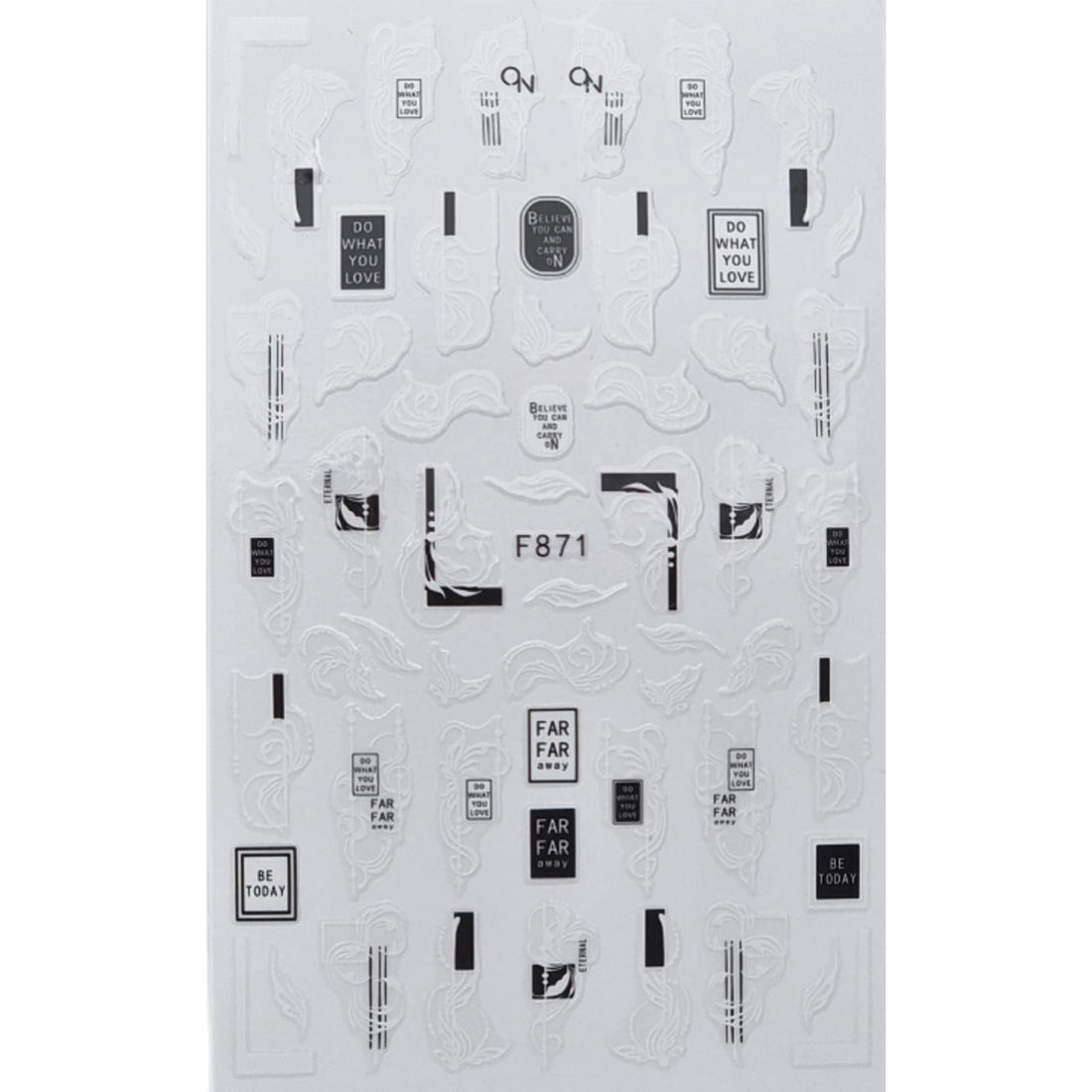 Nail Art Stickers - Text - F871