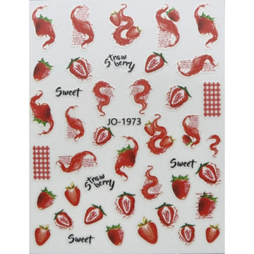 Nail Art Stickers - Strawberries - JO1973