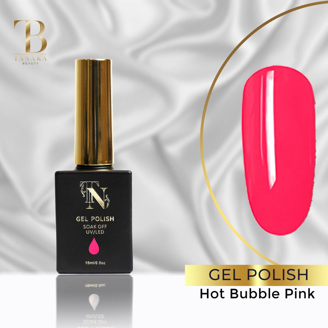 Gel colors Nail Polish (Hot Bubble Pink) by Tanaka Nails